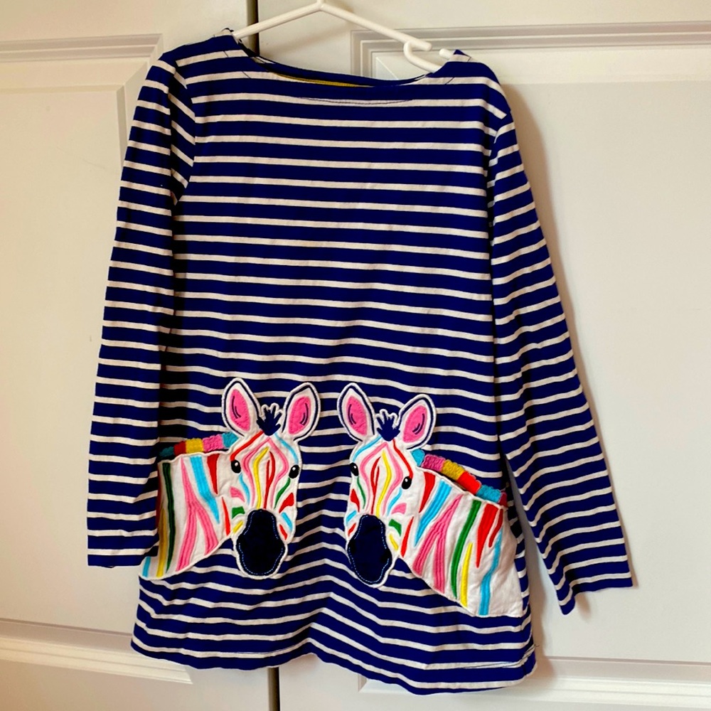 Mini boden zebra pocket tunic! Gently worn and in great condition!